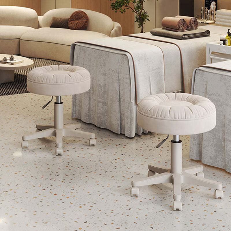 Minimalist Leather Nylon Round Vanity Stool