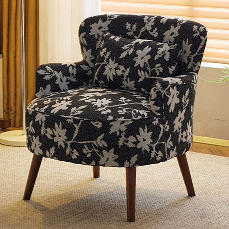 Vintage Leather Wood Square Armchair — A