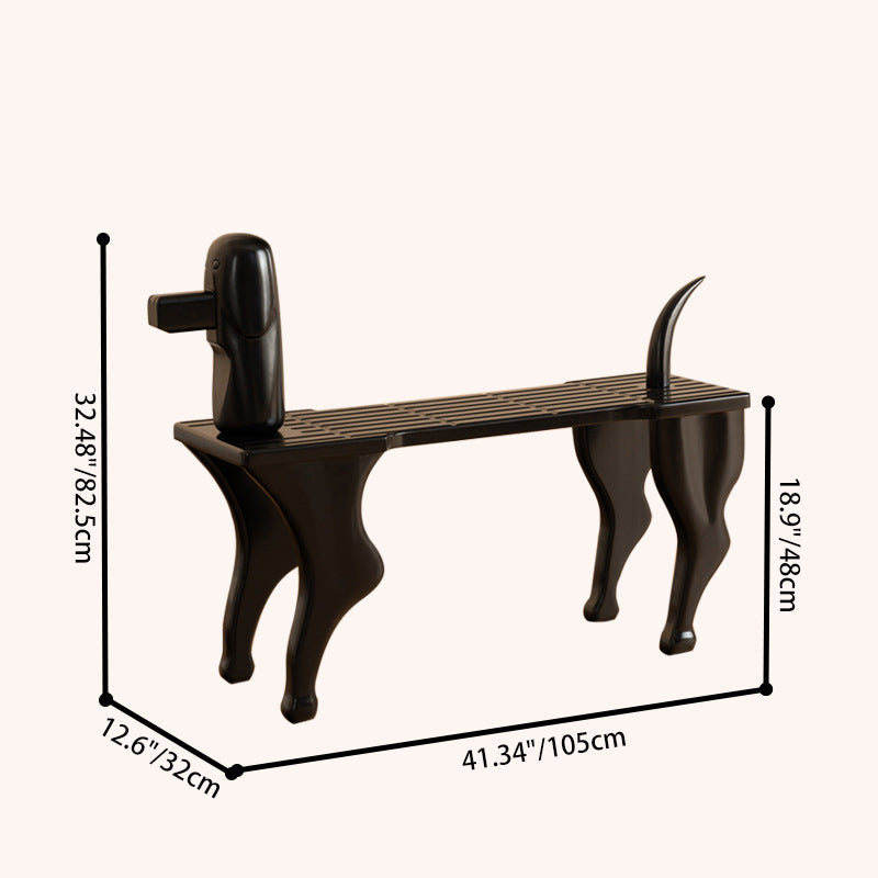 Wood Doberman Rectangle Bench