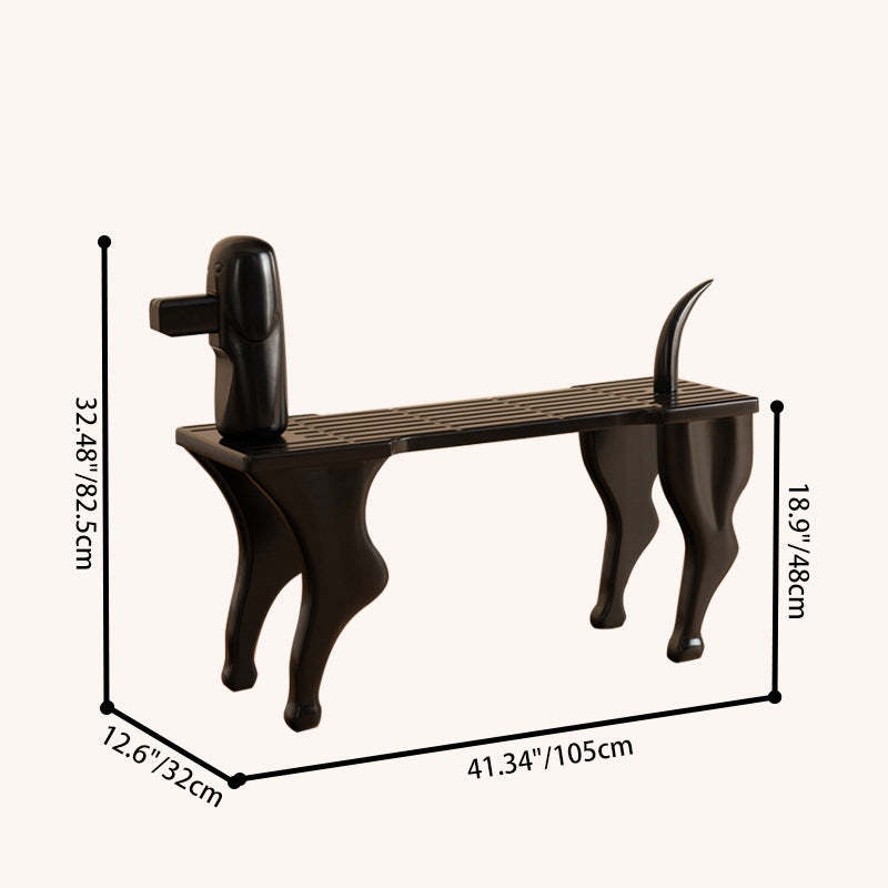 Wood Doberman Rectangle Bench