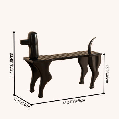 Wood Doberman Rectangle Bench