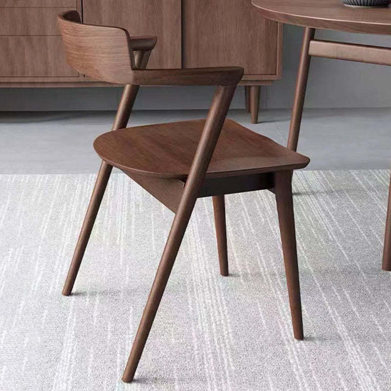 Minimalist Wood Curved Dining Chair