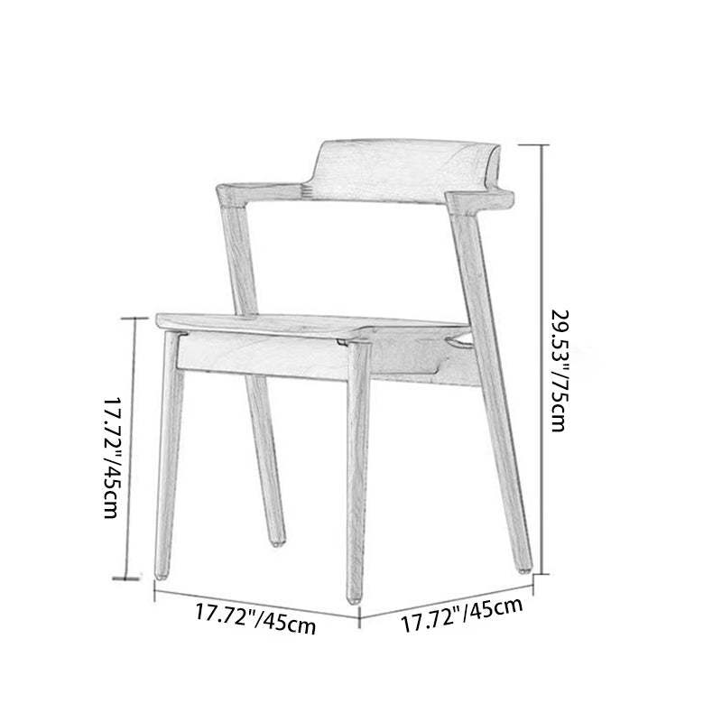 Minimalist Wood Curved Dining Chair