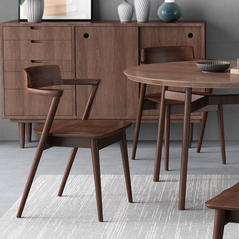 Minimalist Wood Curved Dining Chair