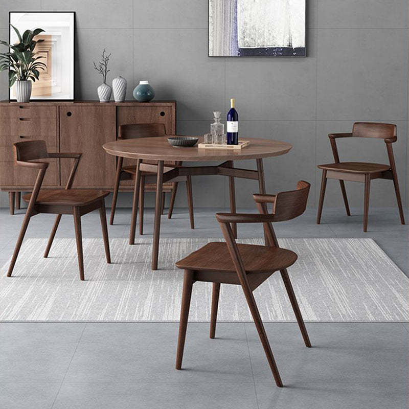 Minimalist Wood Curved Dining Chair