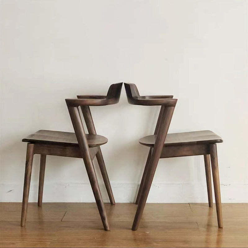 Minimalist Wood Curved Dining Chair