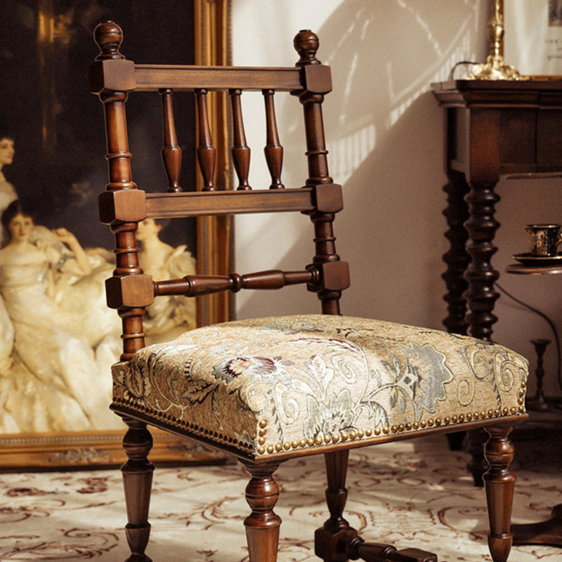 French Wood Fabric Dining Chair
