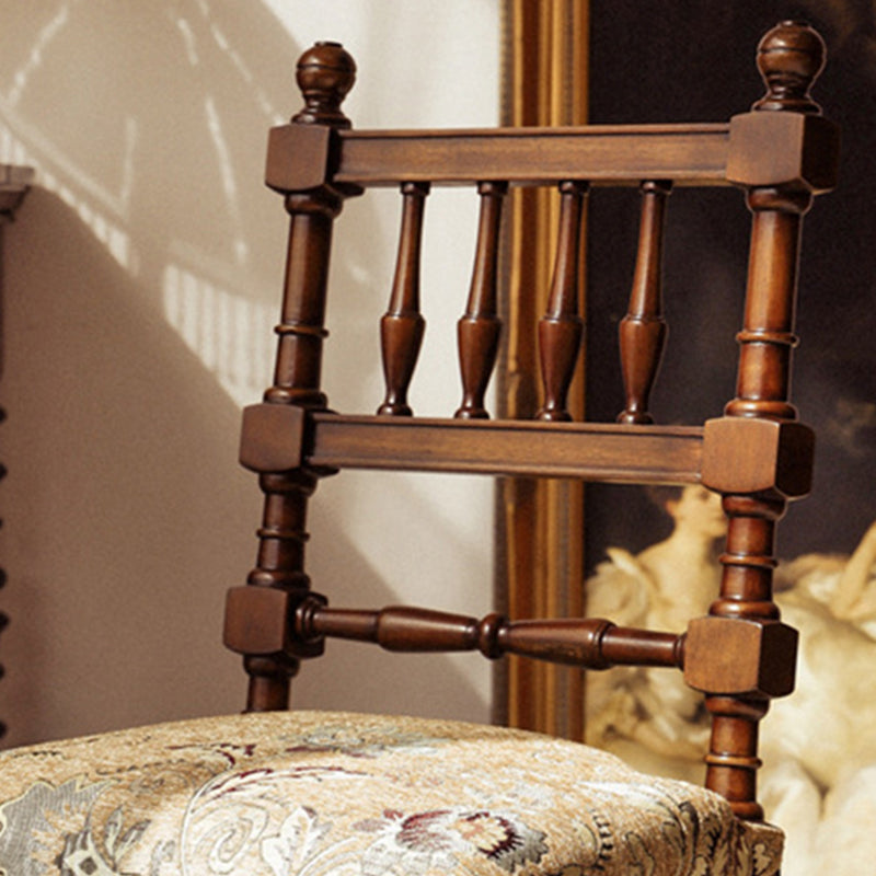 French Wood Fabric Dining Chair