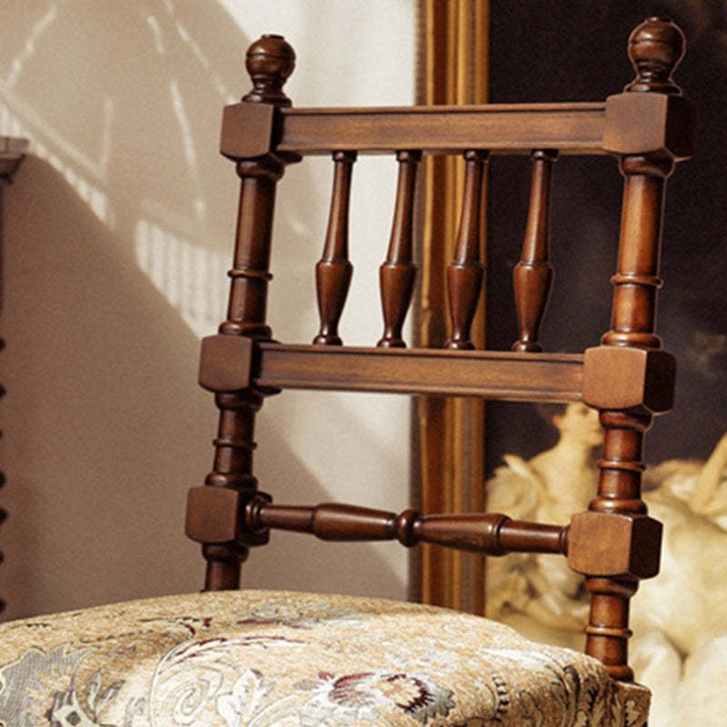 French Wood Fabric Dining Chair