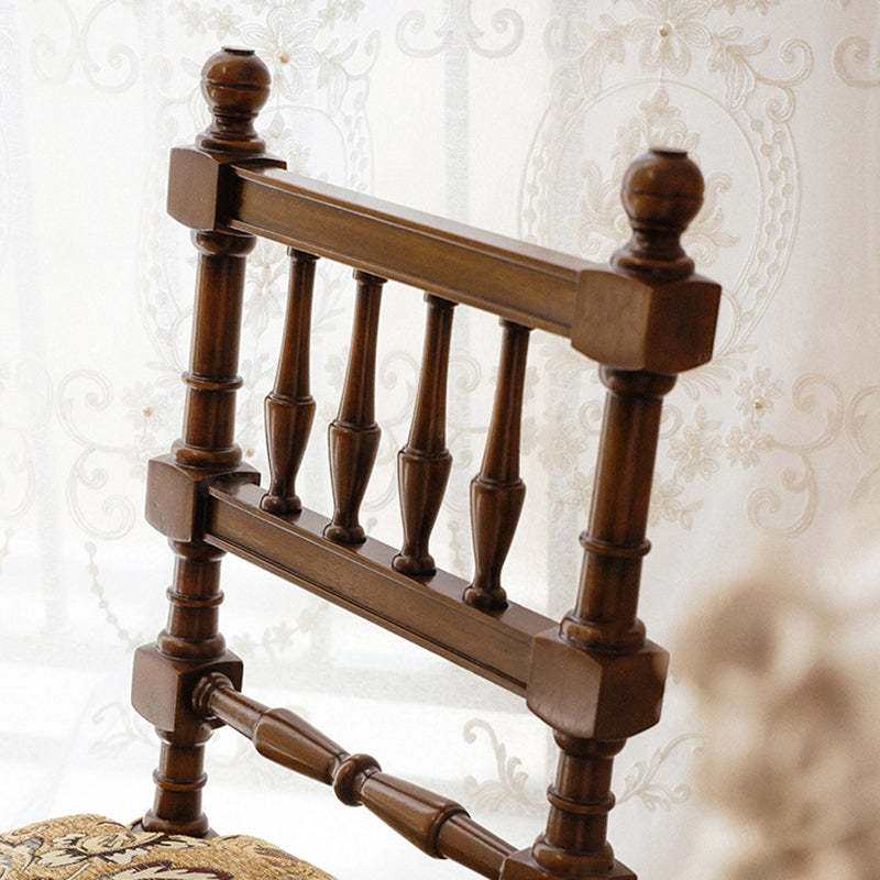 French Wood Fabric Dining Chair