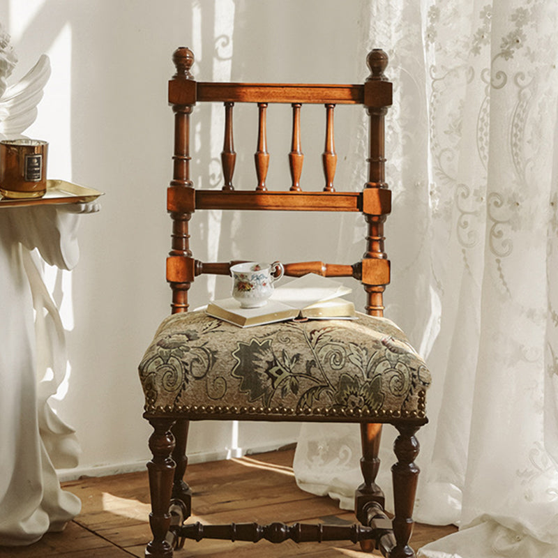 French Wood Fabric Dining Chair
