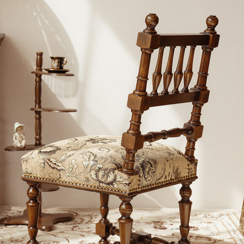 French Wood Fabric Dining Chair
