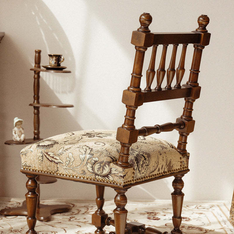 French Wood Fabric Dining Chair