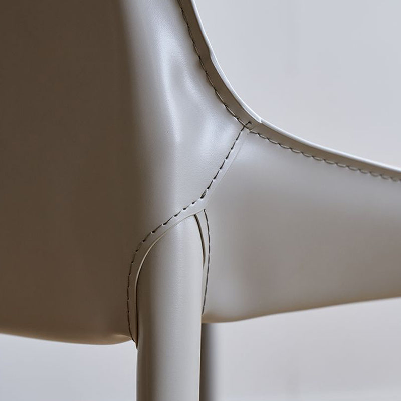 Minimalist Saddle Leather Bench — Dark Gray