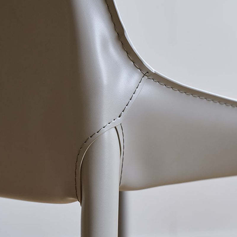 Minimalist Saddle Leather Bench — Dark Gray