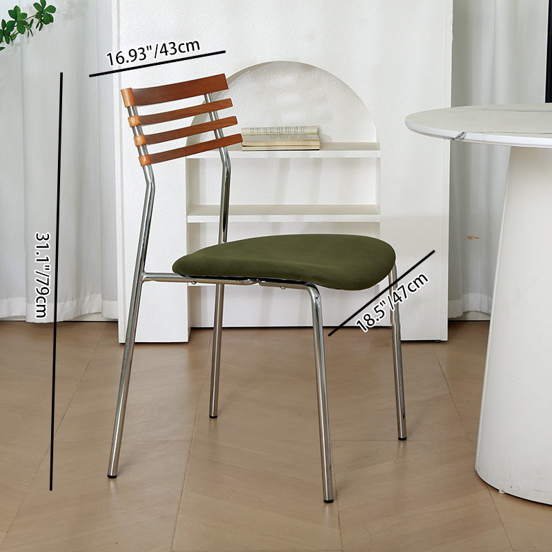 Minimalist Fabric Iron Curved Dining Chair