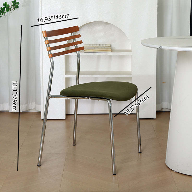 Minimalist Fabric Iron Curved Dining Chair