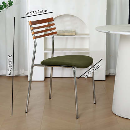 Minimalist Fabric Iron Curved Dining Chair