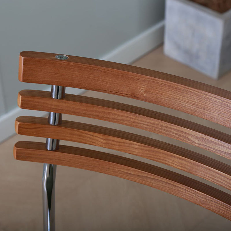 Minimalist Fabric Iron Curved Dining Chair