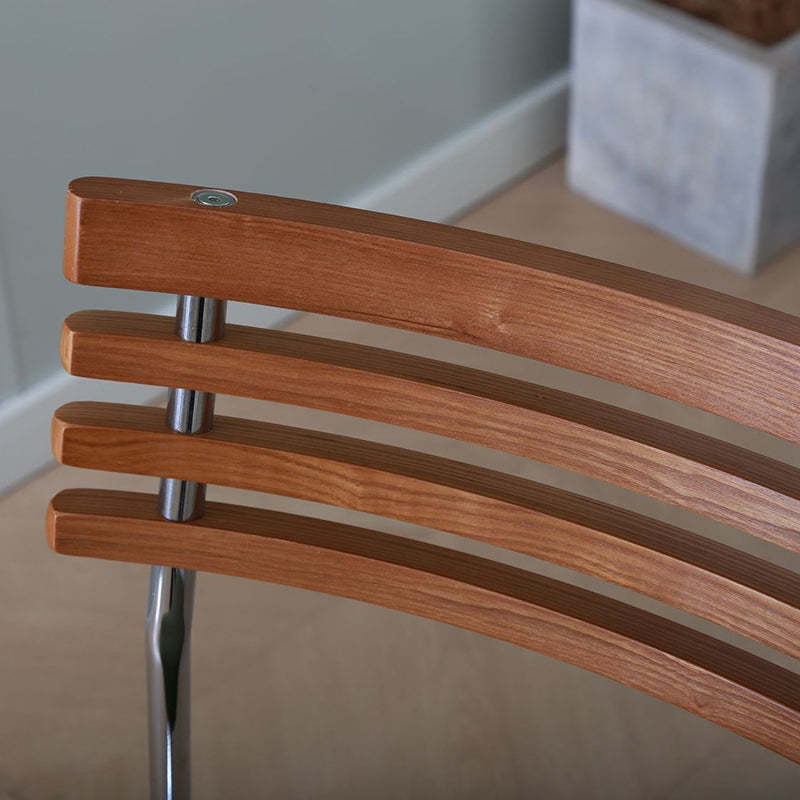 Minimalist Fabric Iron Curved Dining Chair