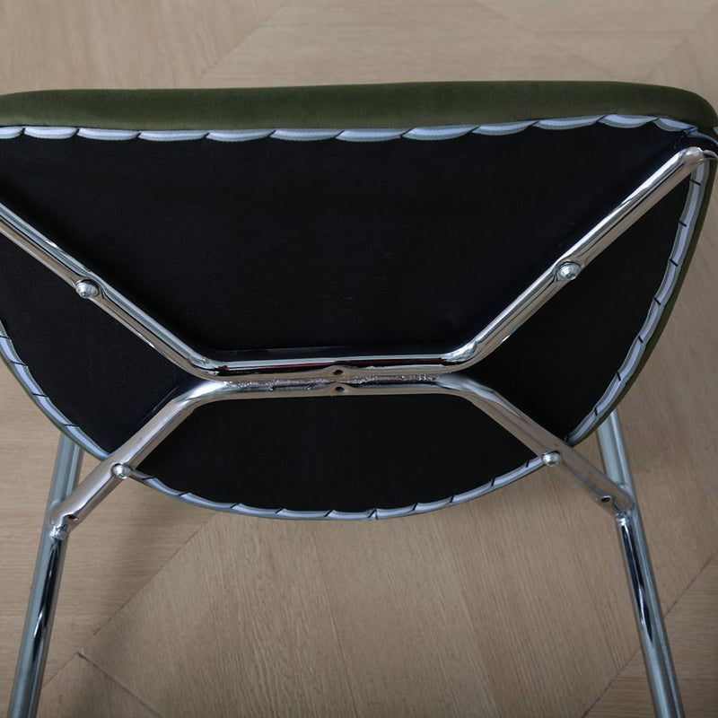 Minimalist Fabric Iron Curved Dining Chair