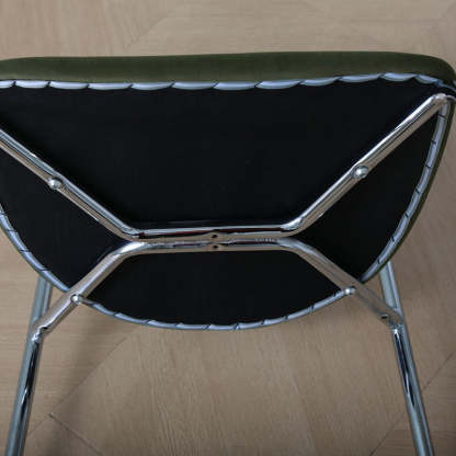 Minimalist Fabric Iron Curved Dining Chair