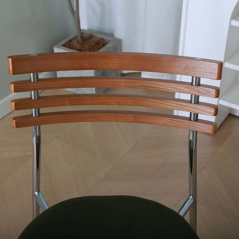 Minimalist Fabric Iron Curved Dining Chair
