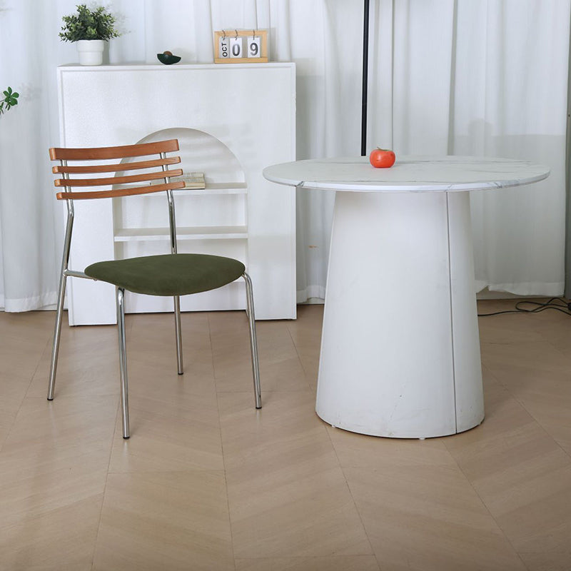 Minimalist Fabric Iron Curved Dining Chair