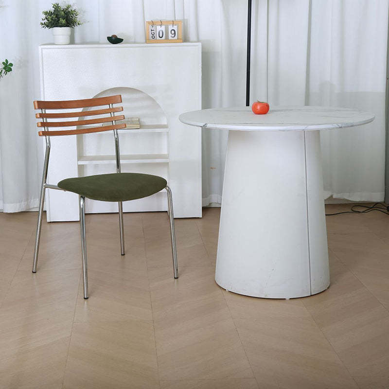 Minimalist Fabric Iron Curved Dining Chair