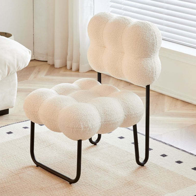 Nordic Circle Fleece Iron Square Accent Chair