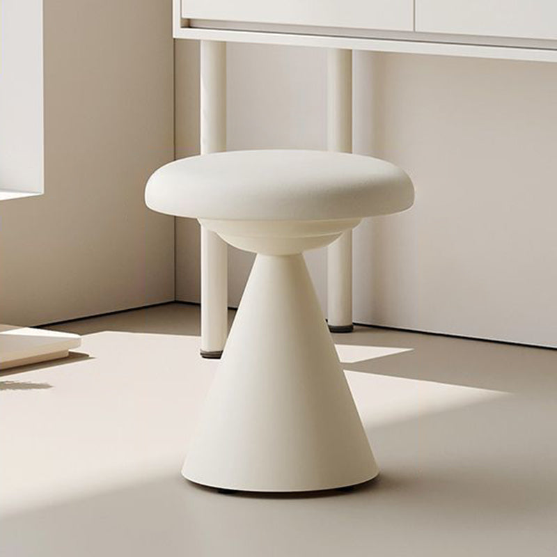 Nordic Leather Iron Round Conical Vanity Stool — Orange