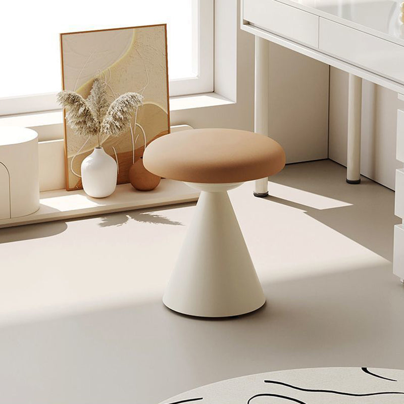 Nordic Leather Iron Round Conical Vanity Stool
