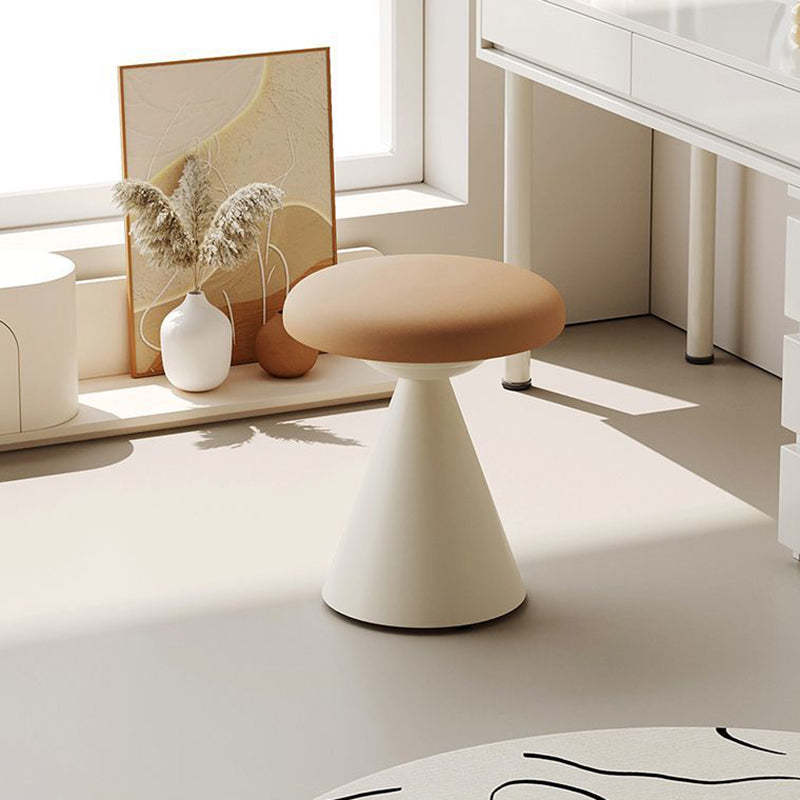 Nordic Leather Iron Round Conical Vanity Stool