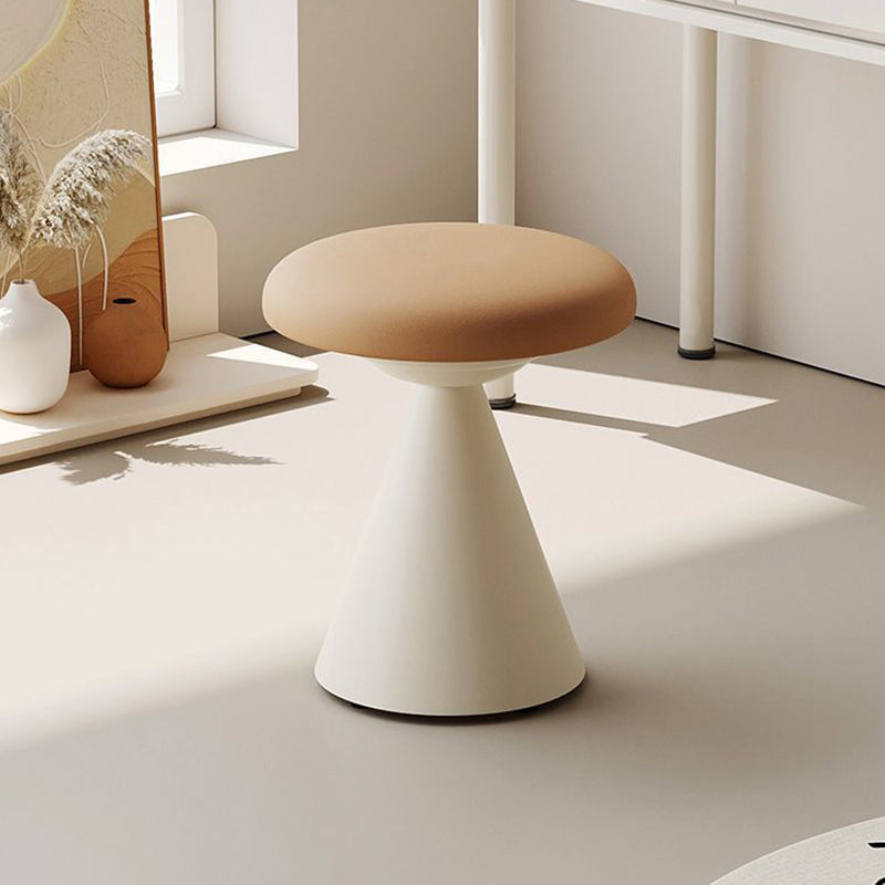 Nordic Leather Iron Round Conical Vanity Stool