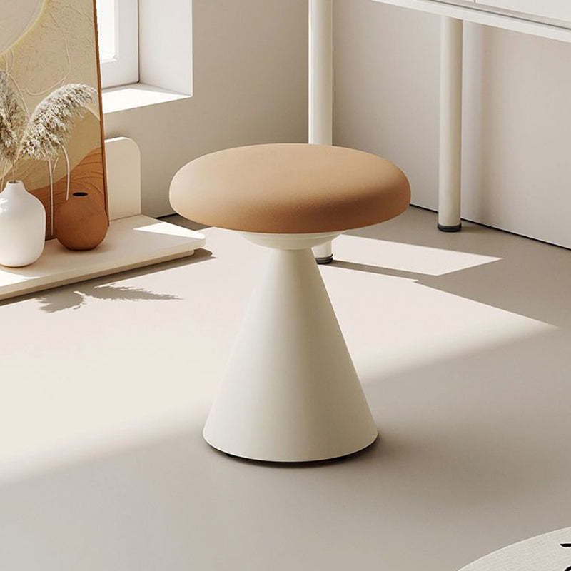 Nordic Leather Iron Round Conical Vanity Stool