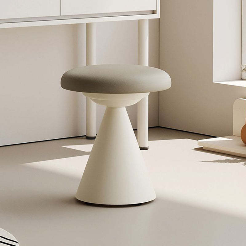 Nordic Leather Iron Round Conical Vanity Stool