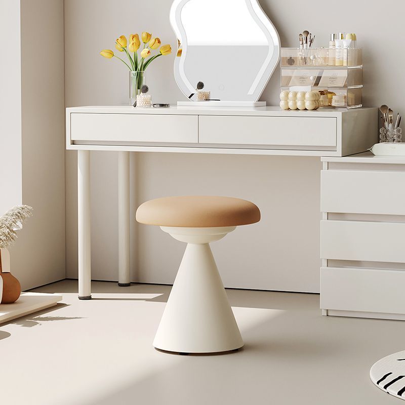 Nordic Leather Iron Round Conical Vanity Stool