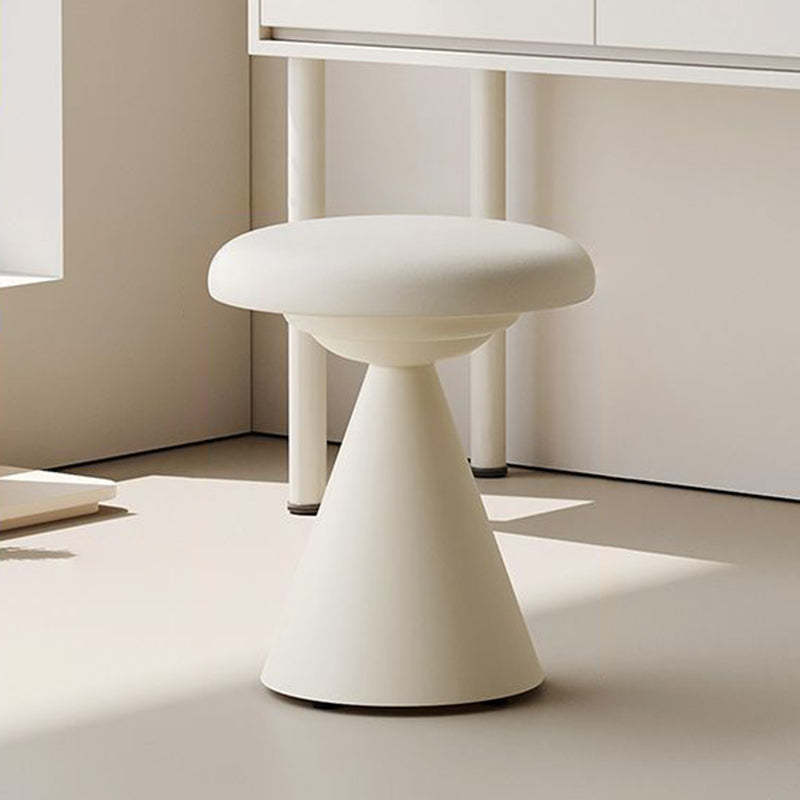 Nordic Leather Iron Round Conical Vanity Stool — Orange