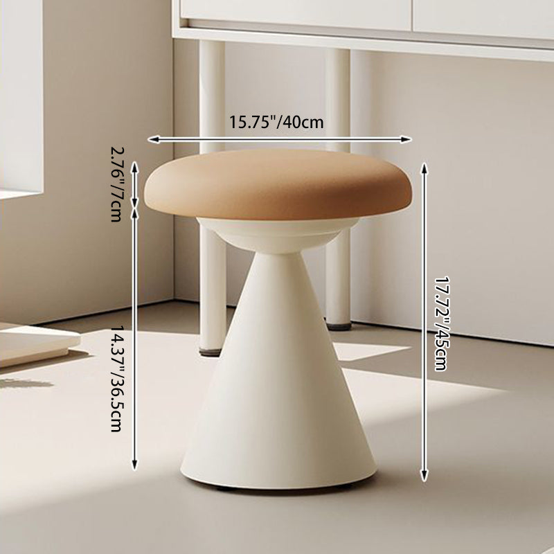 Nordic Leather Iron Round Conical Vanity Stool