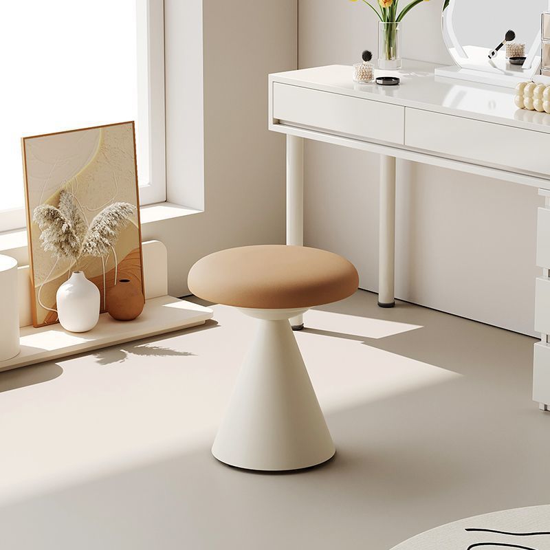 Nordic Leather Iron Round Conical Vanity Stool
