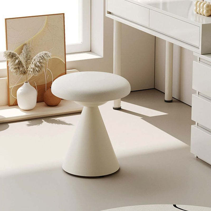 Nordic Leather Iron Round Conical Vanity Stool