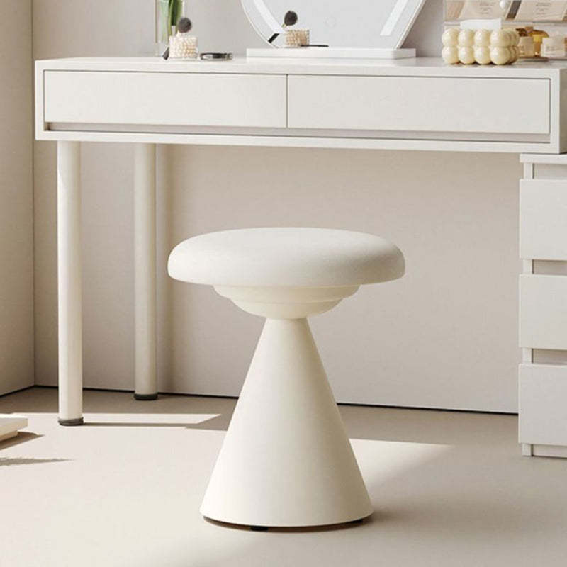 Nordic Leather Iron Round Conical Vanity Stool