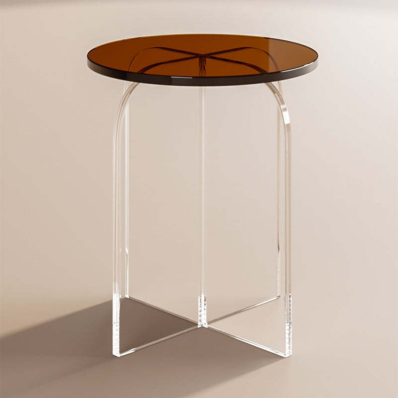 Nordic Acrylic Round Vanity Stool — Green + Transparent