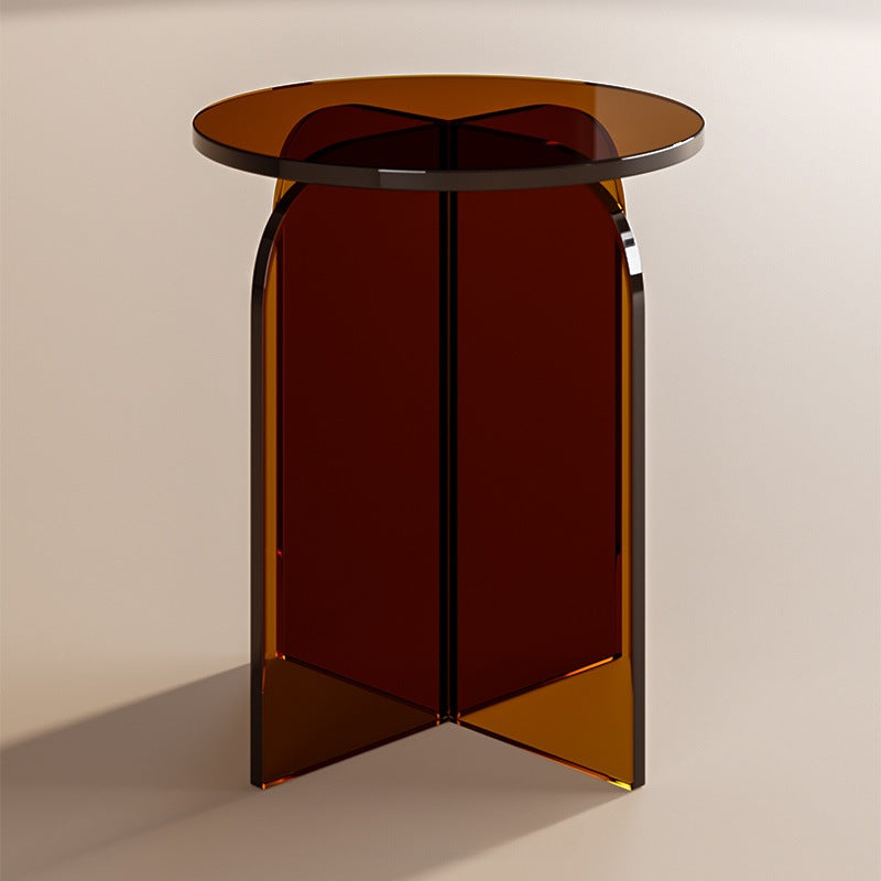 Nordic Acrylic Round Vanity Stool — Gray
