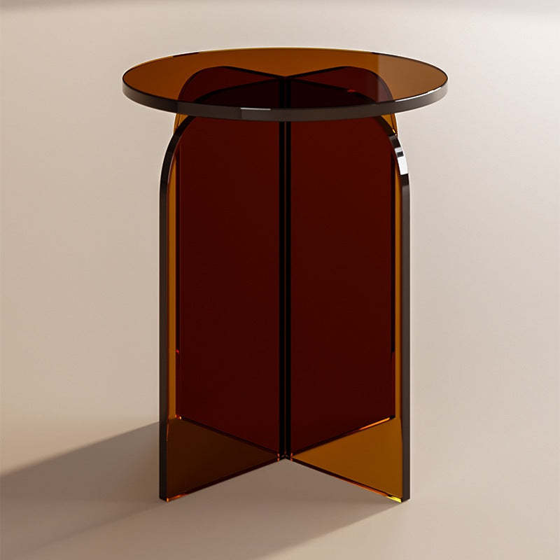 Nordic Acrylic Round Vanity Stool — Gray
