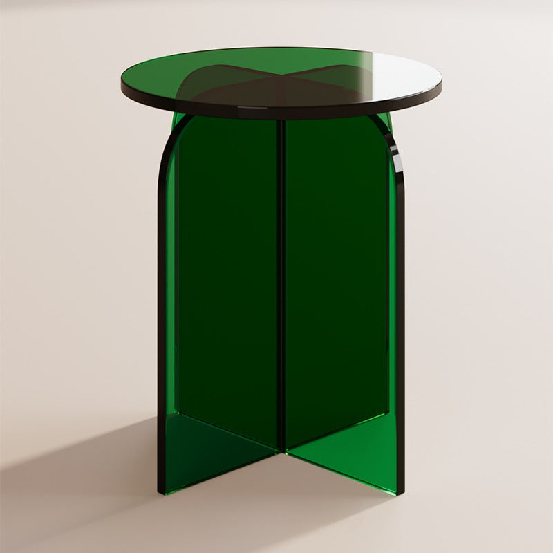 Nordic Acrylic Round Vanity Stool — Tea Color