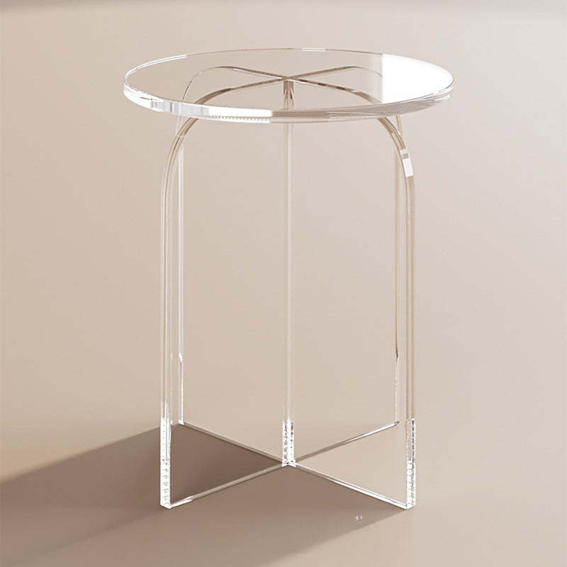 Nordic Acrylic Round Vanity Stool — Gray + Transparent