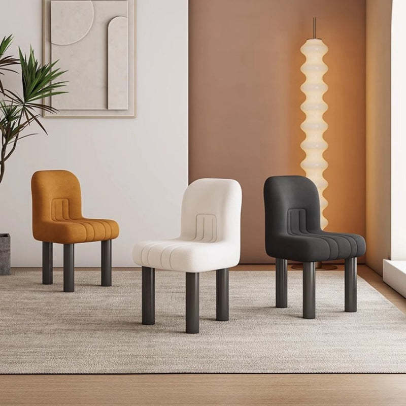 Nordic Matte Velvet Chair — Orange