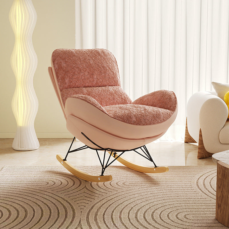 Nordic Fabric Steel Curved Rocking Chair