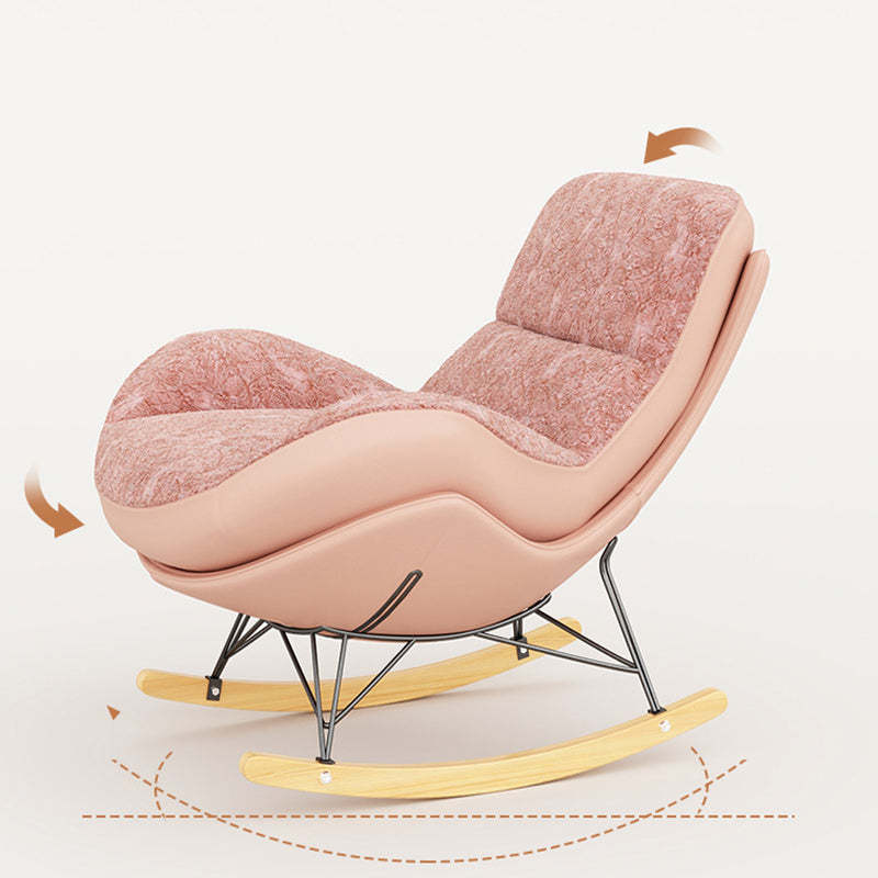 Nordic Fabric Steel Curved Rocking Chair